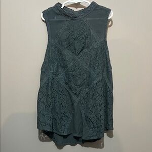 (3 for $35) American Eagle Outfitters Lace Sleeveless Blouse - Dark Gray